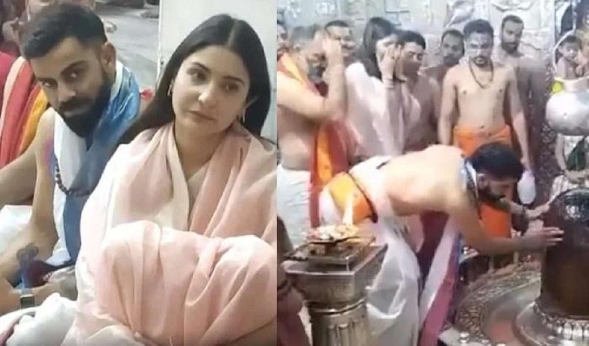 पत्नी अनुष्का के साथ Kohli  ने Mahakaleshwar temple में पूजा अर्चना की