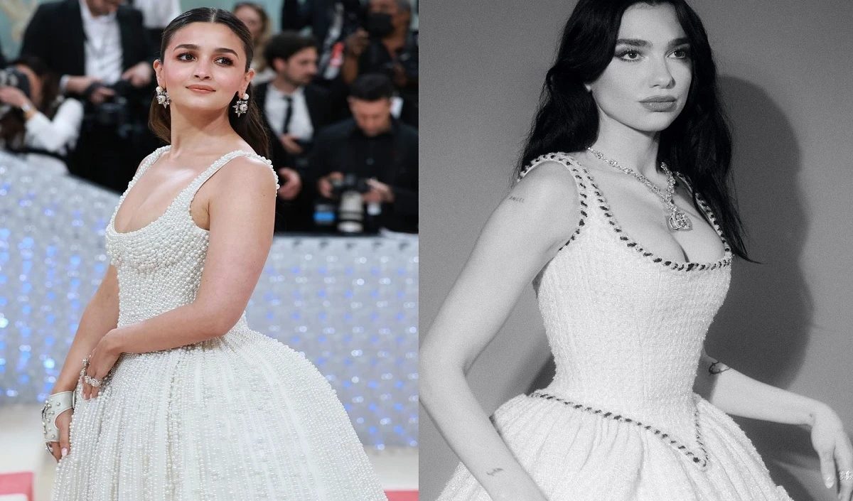 Alia Bhatt का 1000 मोतियों से सजा ऑउटफिट जिस ड्रेस से था प्रेरित, उस ओरिजनल गाउन को Dua Lipa ने Met Gala 2023 में पहना