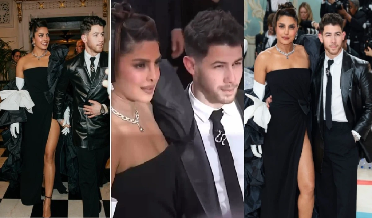 Met Gala 2023 | ब्लैक-एंड-व्हाइट पहनावे में की प्रियंका चोपड़ा और निक जोनास ने मेट गाला में एंट्री, सिंगर की बाहों में PC ने दिए पोज