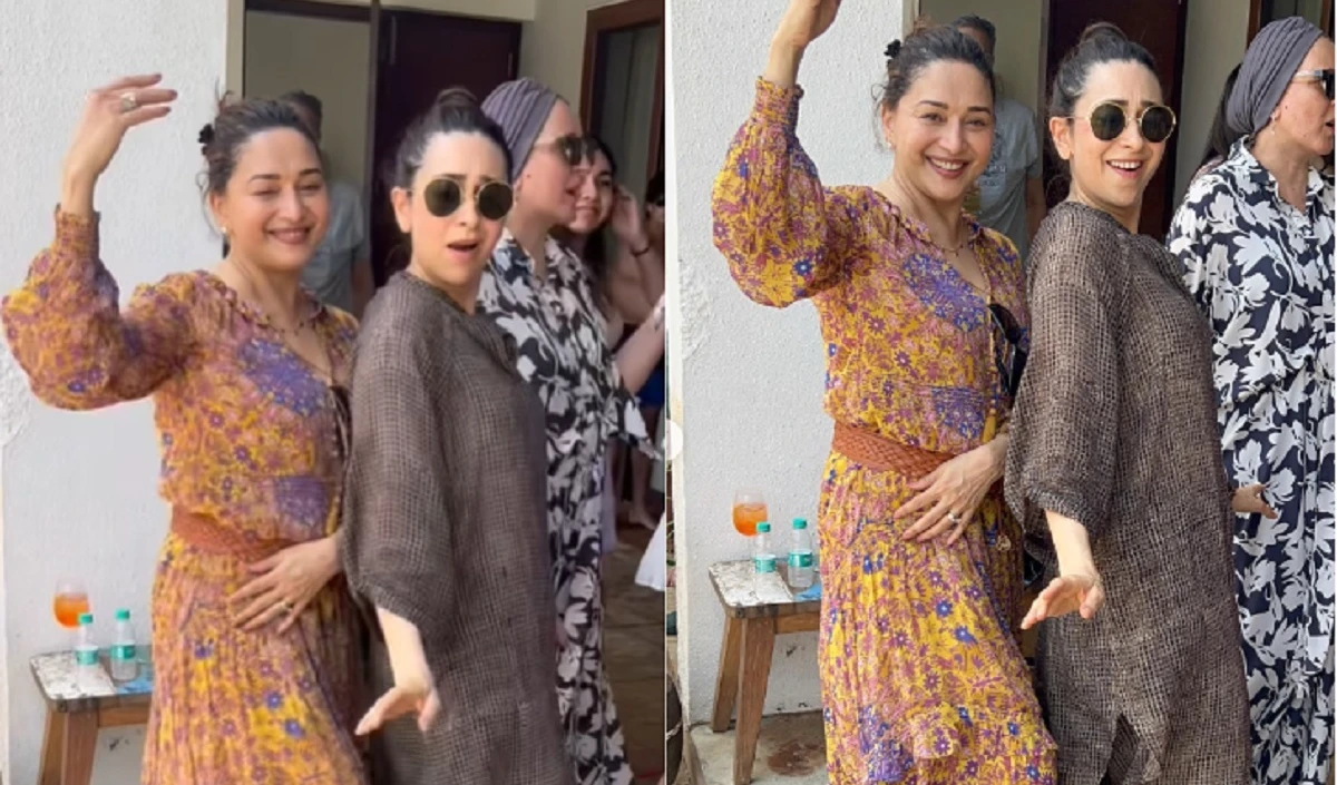 Karishma Kapoor और Madhuri Dixit ने एक साथ लगाए ठुमके, वीडियो देखकर लोगों ने कहा शाहरुख खान की कमी है बस