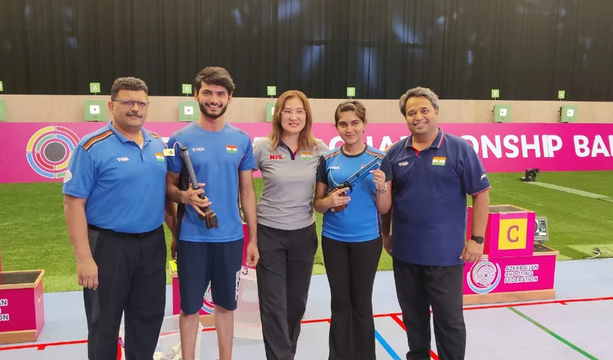भारत को महिला 25 मीटर पिस्टल टीम स्पर्धा में स्वर्ण