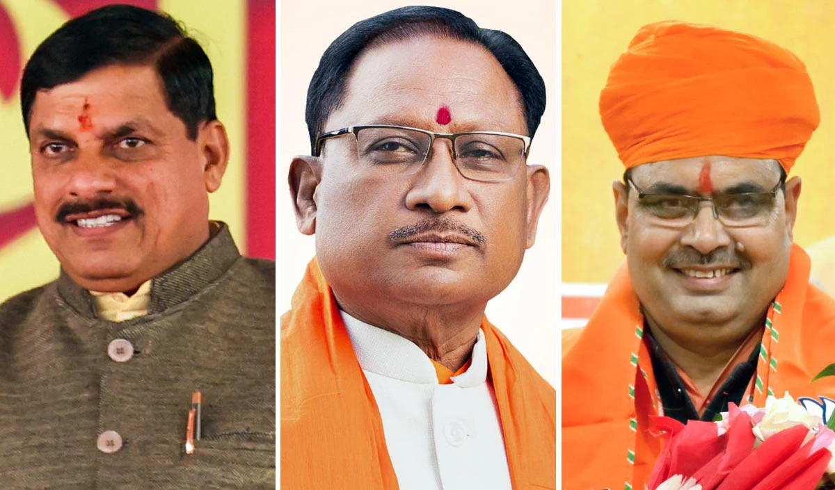 MP में Mohan Yadav, Chhattisgarh में Vishnu Deo Sai बने मुख्यमंत्री, Rajasthan में Bhajan Lal की शपथ शुक्रवार को