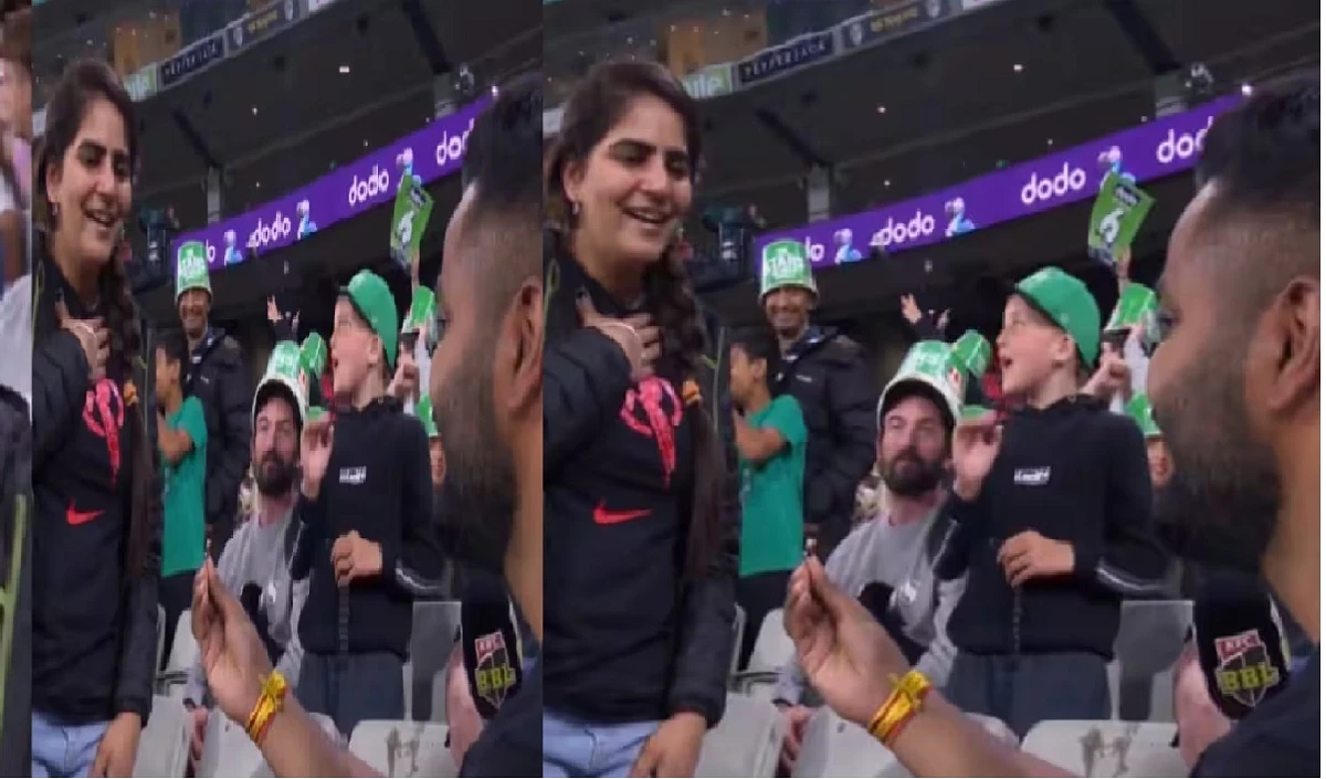 BBL मैच के दौरान अचानक बदल गया माहौल, लड़के ने किया गर्लफ्रेंड को प्रपोज- Video