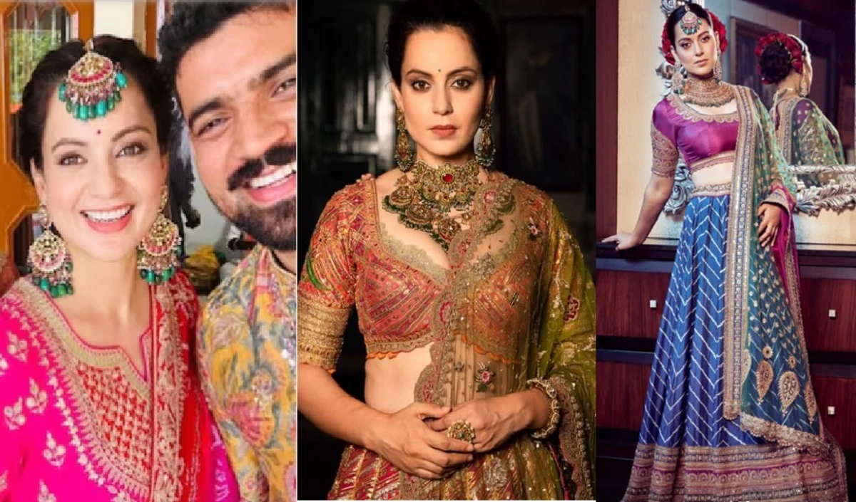 Kangana Ranaut ने Sabyasachi के आभूषणों दूसरी बार पहना, चचेरे भाई की शादी की तस्वीरें साझा कीं