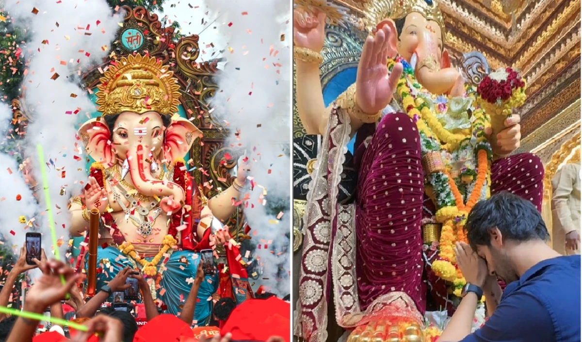 Ganesh Chaturthi 2024 | Kartik Aaryan ने लालबागचा राजा के दर्शन किए, भगवान गणेश से आशीर्वाद लिया