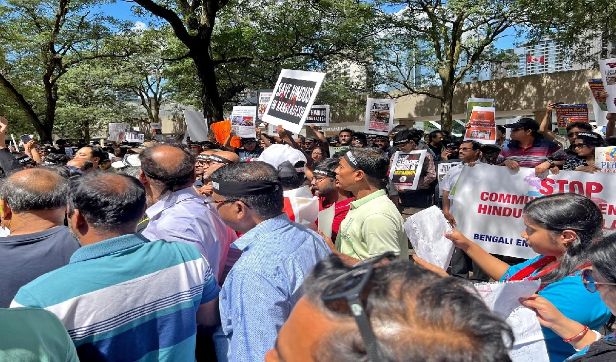 Hindus Protest in Canada| कनाडा में हिंदुओं ने ब्रैम्पटन मंदिर पर खालिस्तानी हमले के खिलाफ प्रदर्शन किया